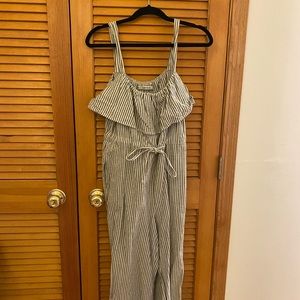 Zara striped jumpsuit